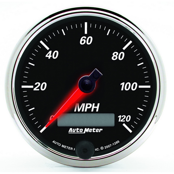 3-3/8" SPEEDOMETER, 0-120 MPH, DESIGNER BLACK II